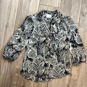 Anthropologie HD in Paris woodland printed Blouse size 2